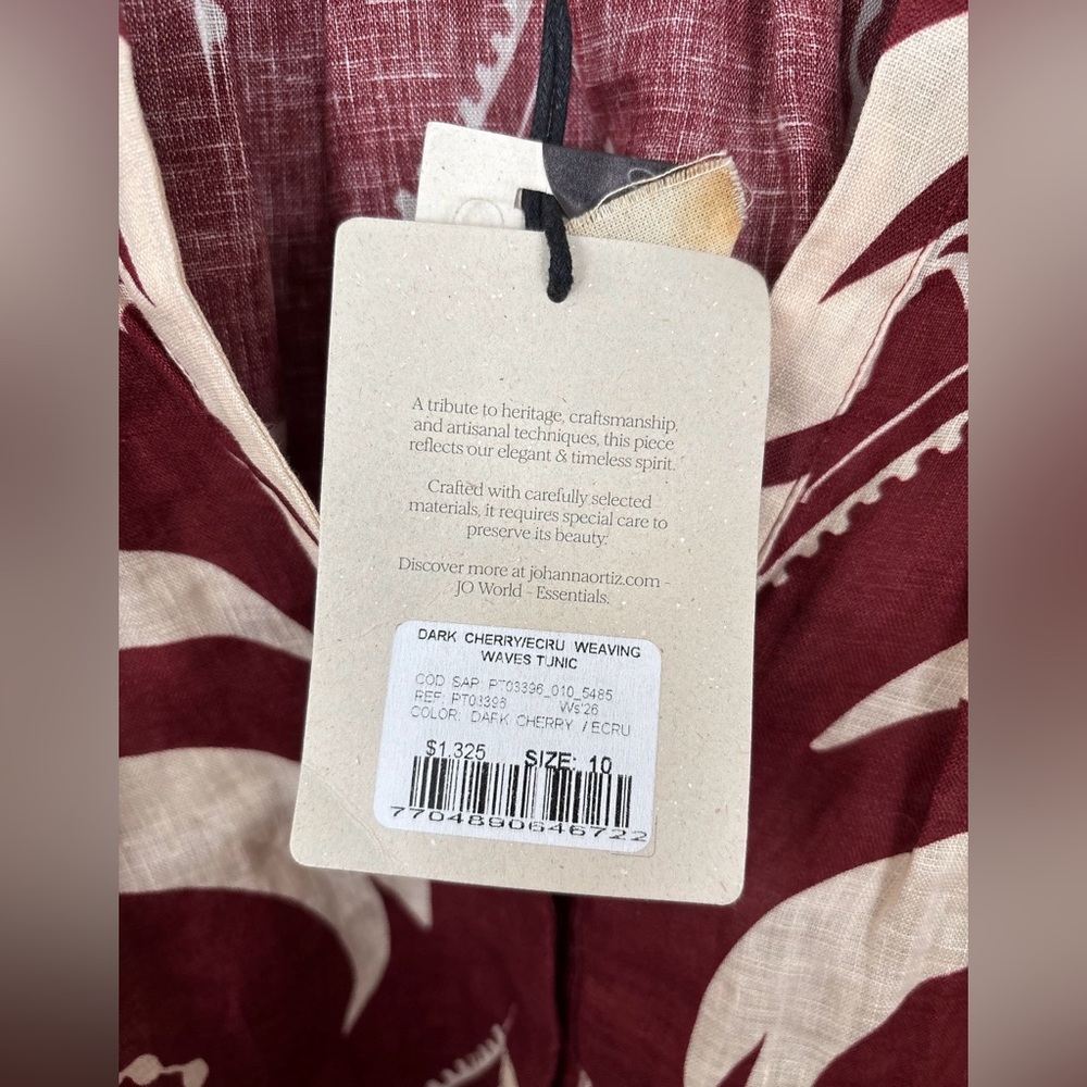 JOHANNA ORTIZ Colombian Tropical Cherry & Ecru Weaving Waves Midi Dress - Picture 15 of 16